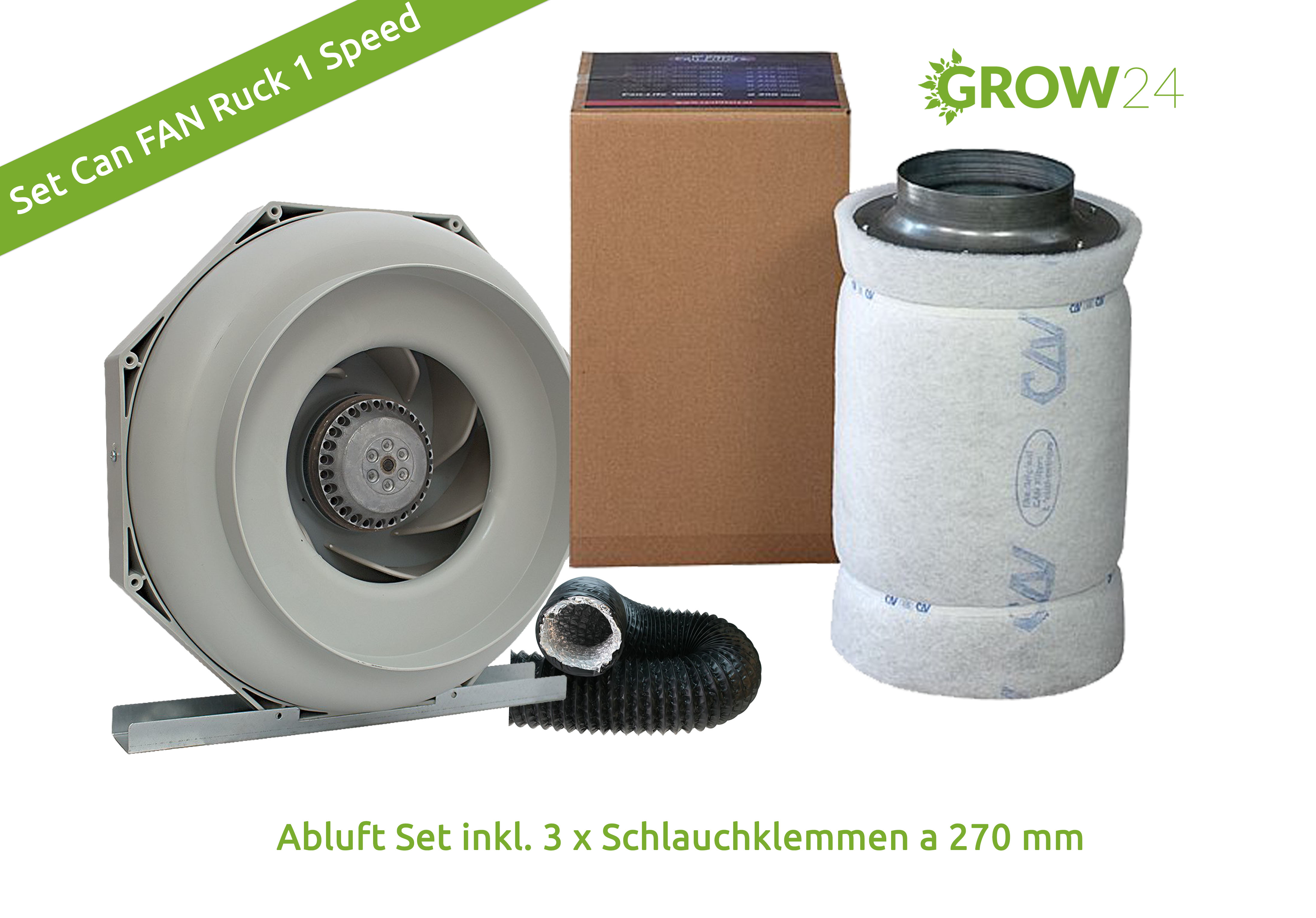 Abluft-Set Can FAN RK 1 speed 830cbm/h ø250mm