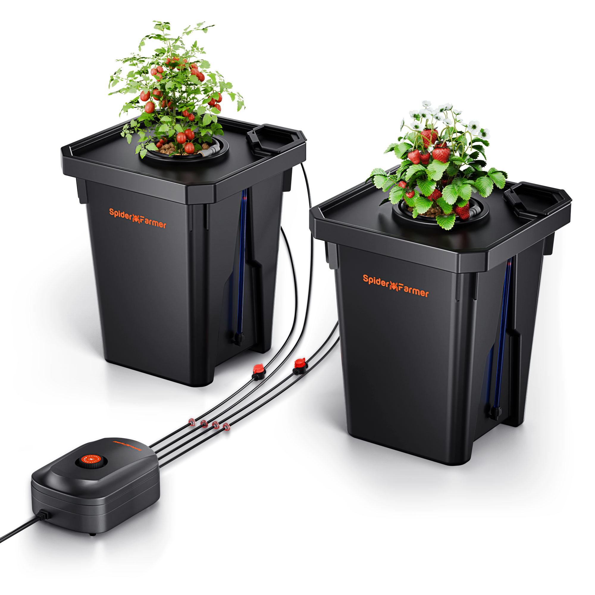 Spider Farmer DWC Hydroponik Grow-System mit Top-Drip-Kit – 2 × 26,5 Liter