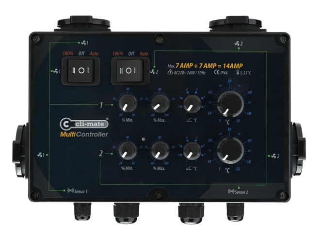 Cli-mate Multicontroller 2 x 7 AMP bis 2 x 16 Amp.