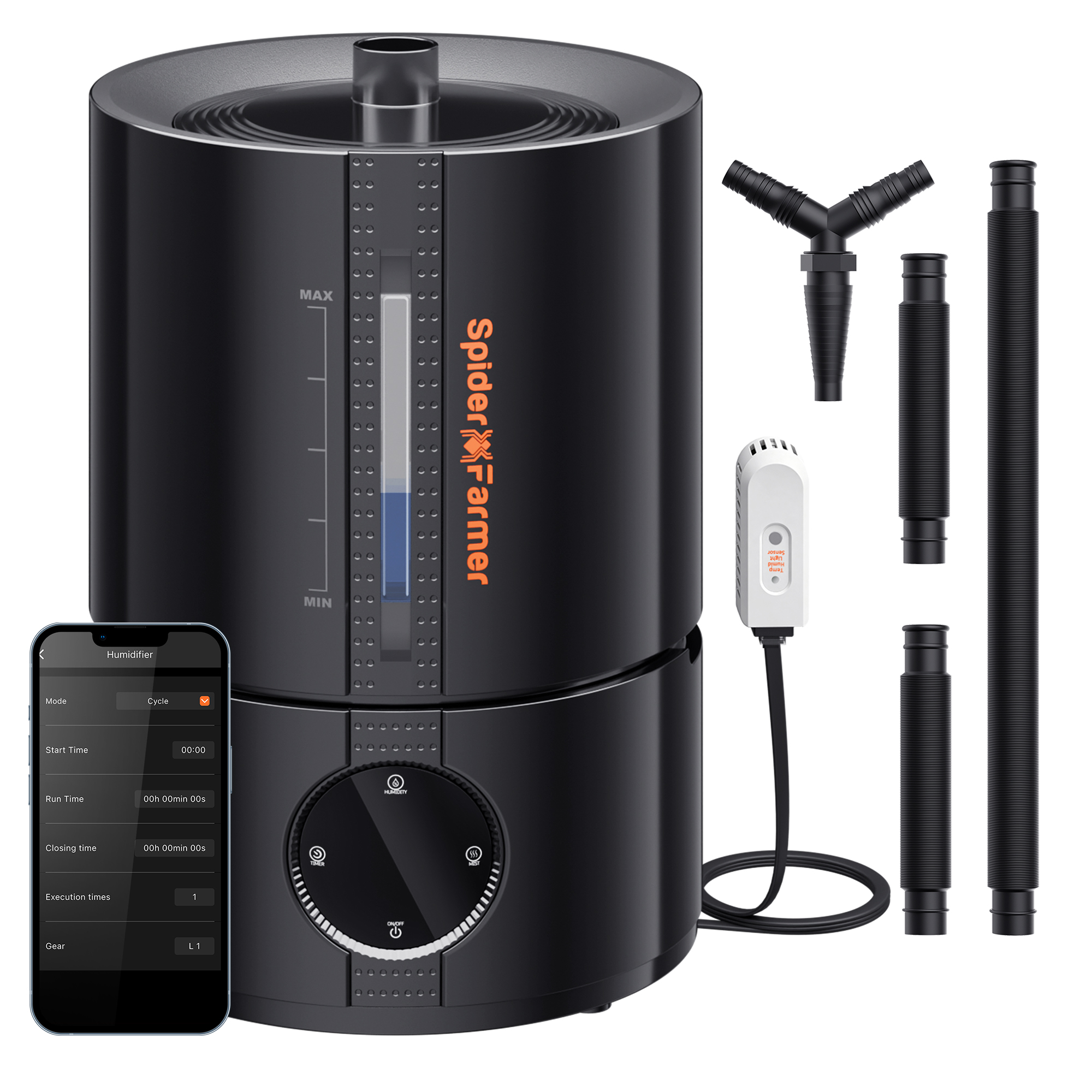 Spider Farmer 5 L Smart Cool Mist Luftbefeuchter mit App-Steuerung