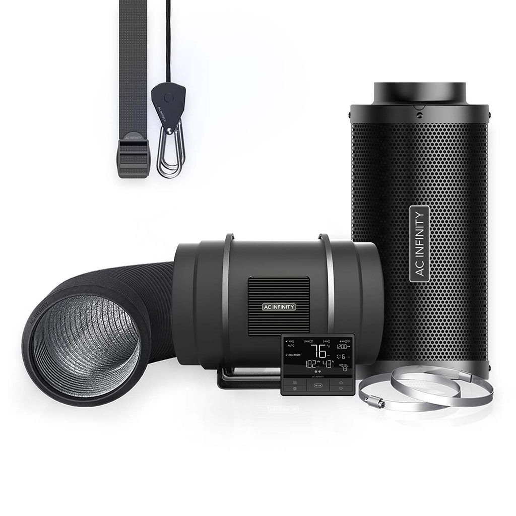 Air filter set PRO 200 mm, inline fan with Controller AI+ and carbon filter